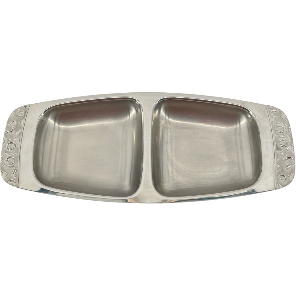 Alessi Italy 18/8 Stainless Steel Divided Serving Dish Tray 4057 Vintage 9.25in